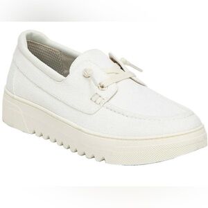 Dr. Scholl's Cream Platform Shoes Sz 8 light weight canvas sneakers